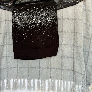 Strapless knit blouson top